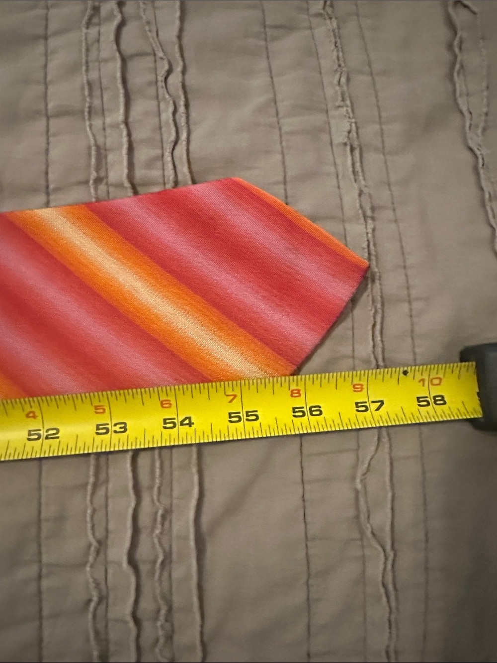 Christian Lacroix Pink and Orange Striped Silk Tie - Picture 3 of 3